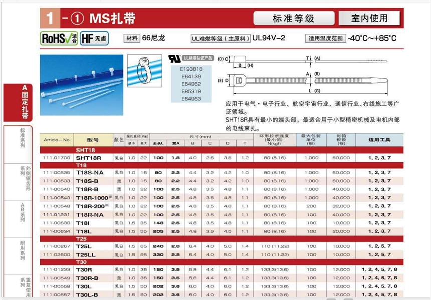 T50I太通hellermanntyton尼龍扎帶111-00572，耐高溫