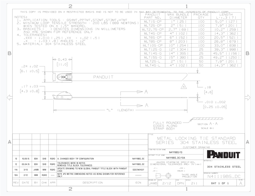 MLT2H-LPAL 美國(guó)泛達(dá)Panduit 鋁制 帶自鎖頭扎線