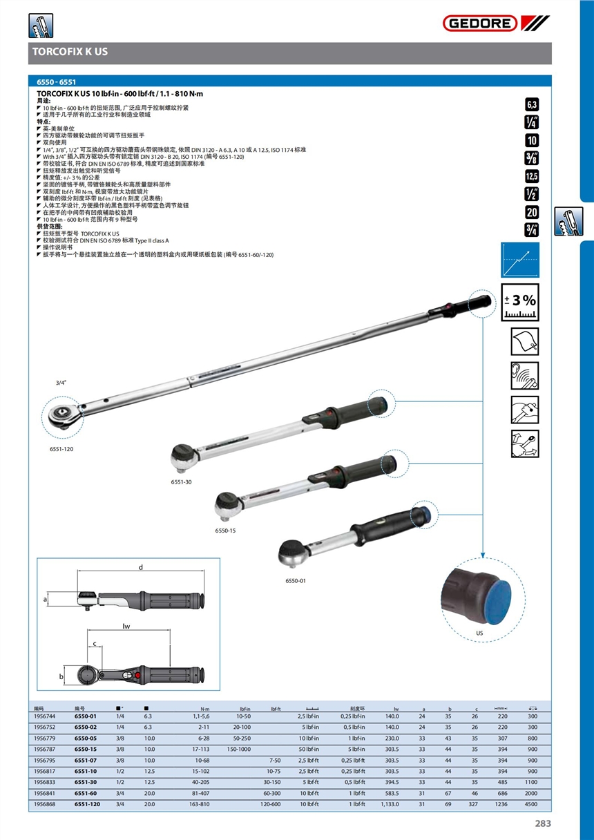 TT3KH-350吉多瑞電子扭力矩扳手2648644，范圍 70-350 Nm